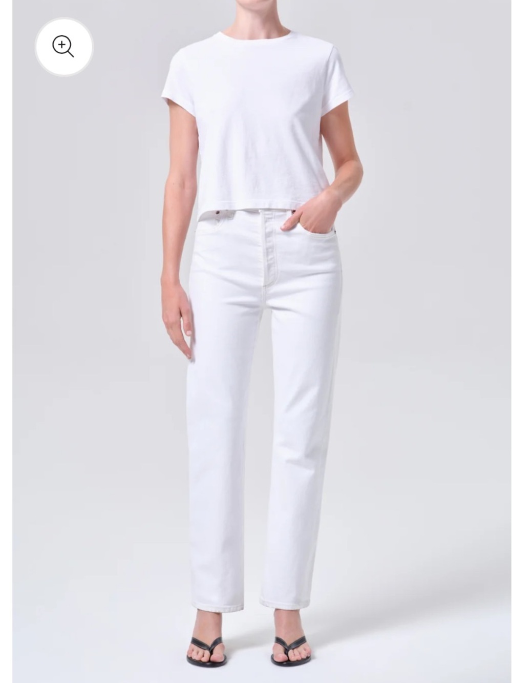 AGOLDE 90'S PINCH WAIST HIGH RISE STRAIGHT IN MARSHMALLOW White Size 28